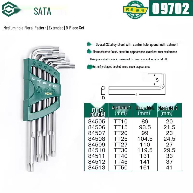 SATA Extra Long Hex & Torx Wrench Set with Ball & Flat Heads