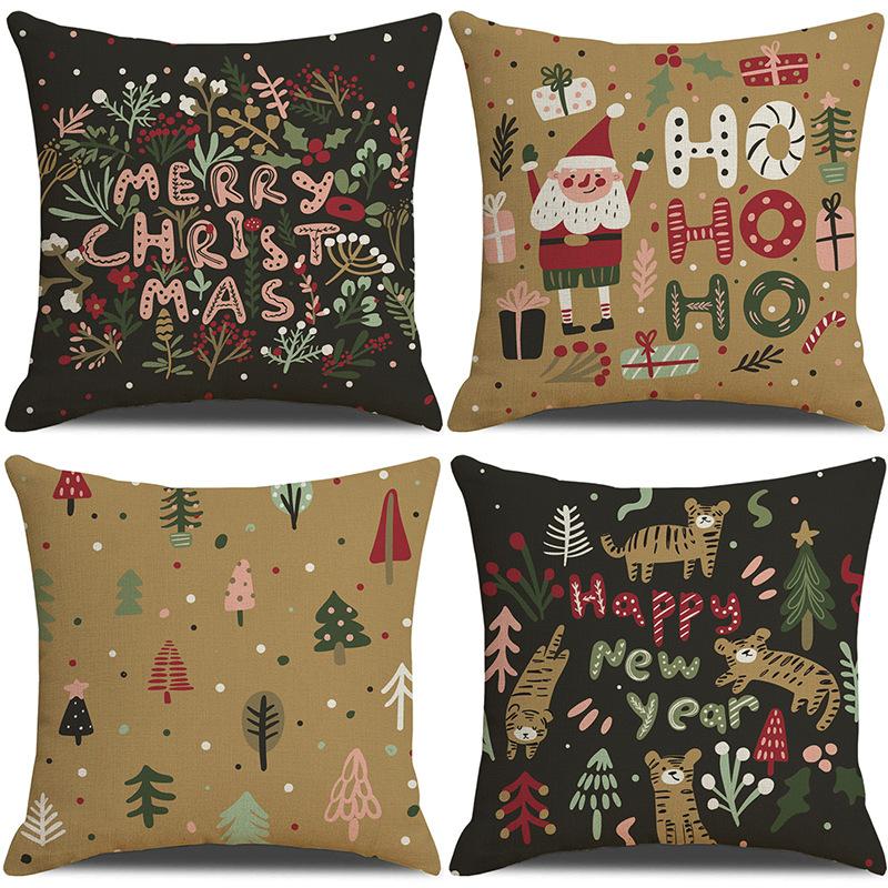 Christmas Pillowcase Combination Multi-patterned Cushion Party Festive Sofa Living Room Pillowcase Pillowcase