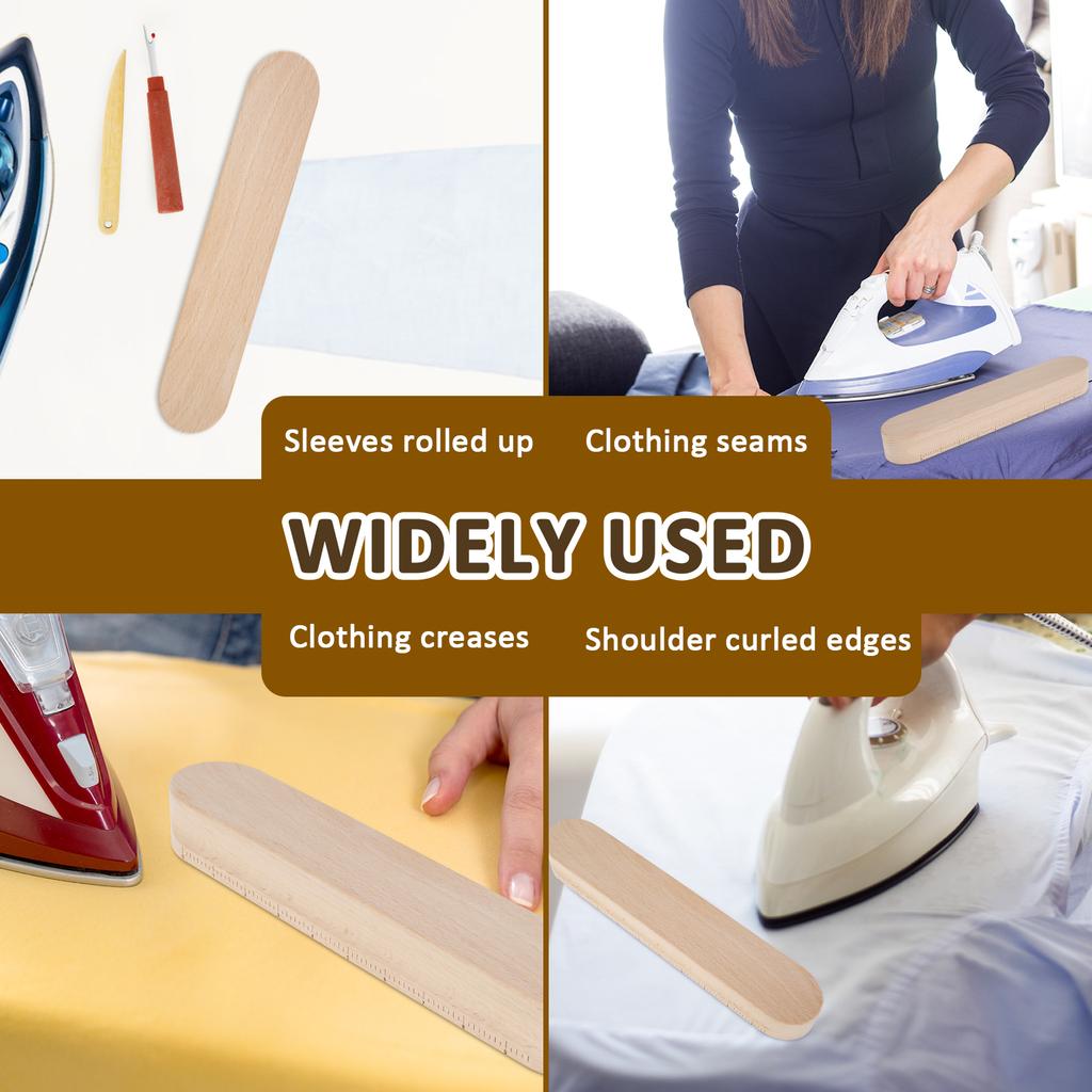 Tailor Clappers Wood Clapper Sewing Tool with Point Tuner and Seam Opener Smooth Sewing Clapper with Scale Practical Quilter