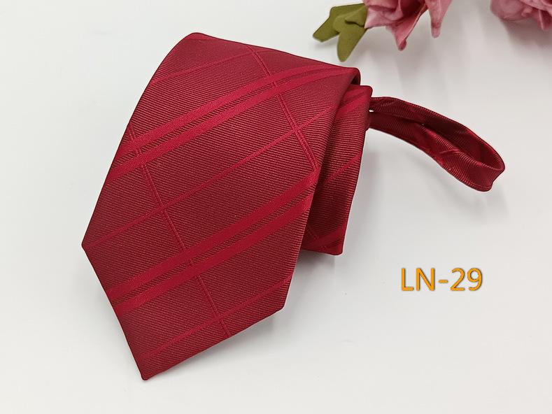Men's Professional Striped Jacquard Zipper Tie, 7cm
