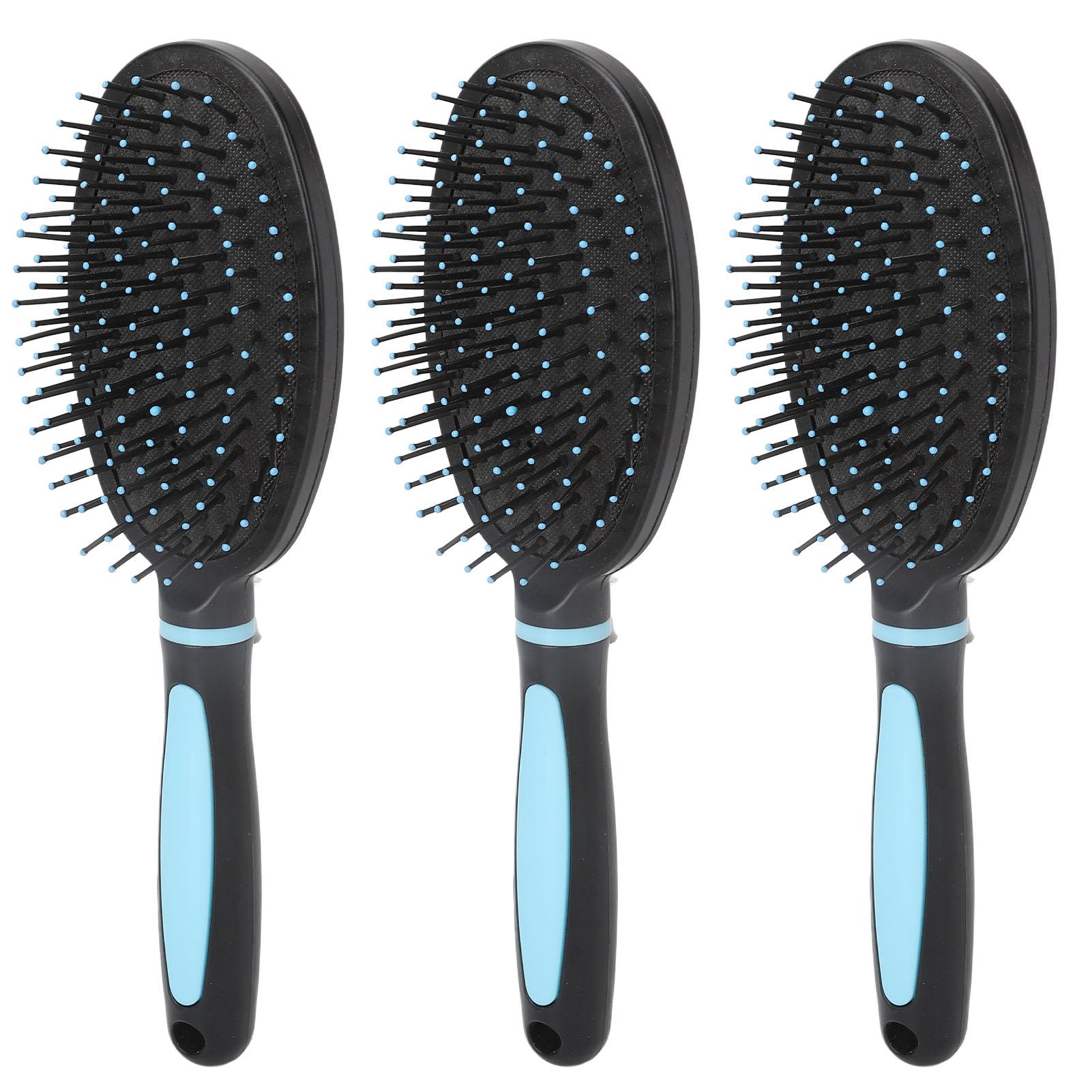 

3Pcs Paddle Hair Brush Oval Shape Soft Comb Teeth Easy to Hold Avoid Static Paddle Hairbrush for