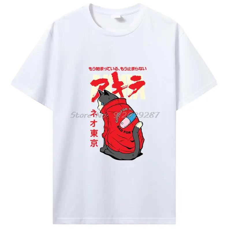 Akira Anime Graphic T-Shirt Japan Vintage Manga T Shirt WoCotton Tee Summer Streetwear Casual Tops Tshirt