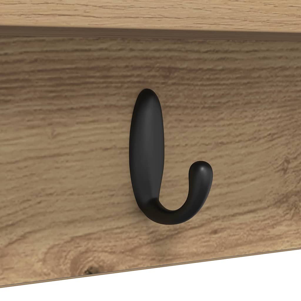 Wall Mounted Nightstand Artisan Oak Finish 80 x 10.5 x 18 cm