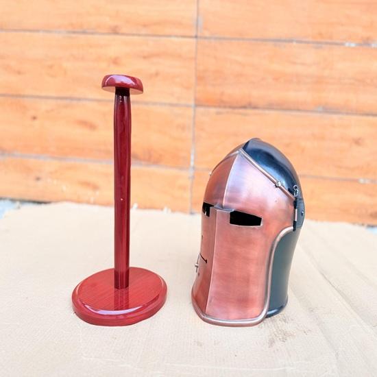 Copper Antique Barbuta Helmet with Stand 18 Gauge Steel Medieval Knight Armor Gift