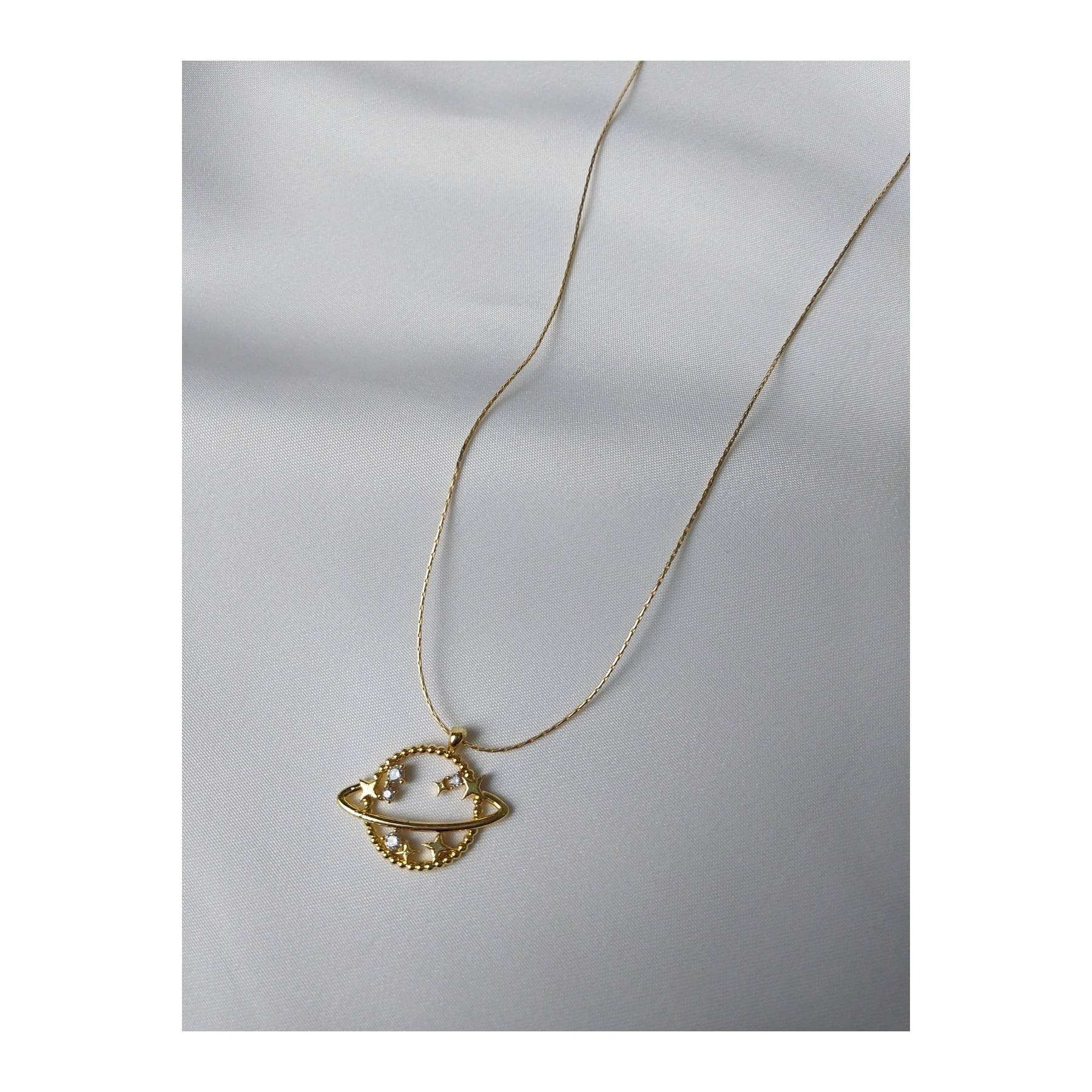 

Female Planet Model Gold Plated Necklace
