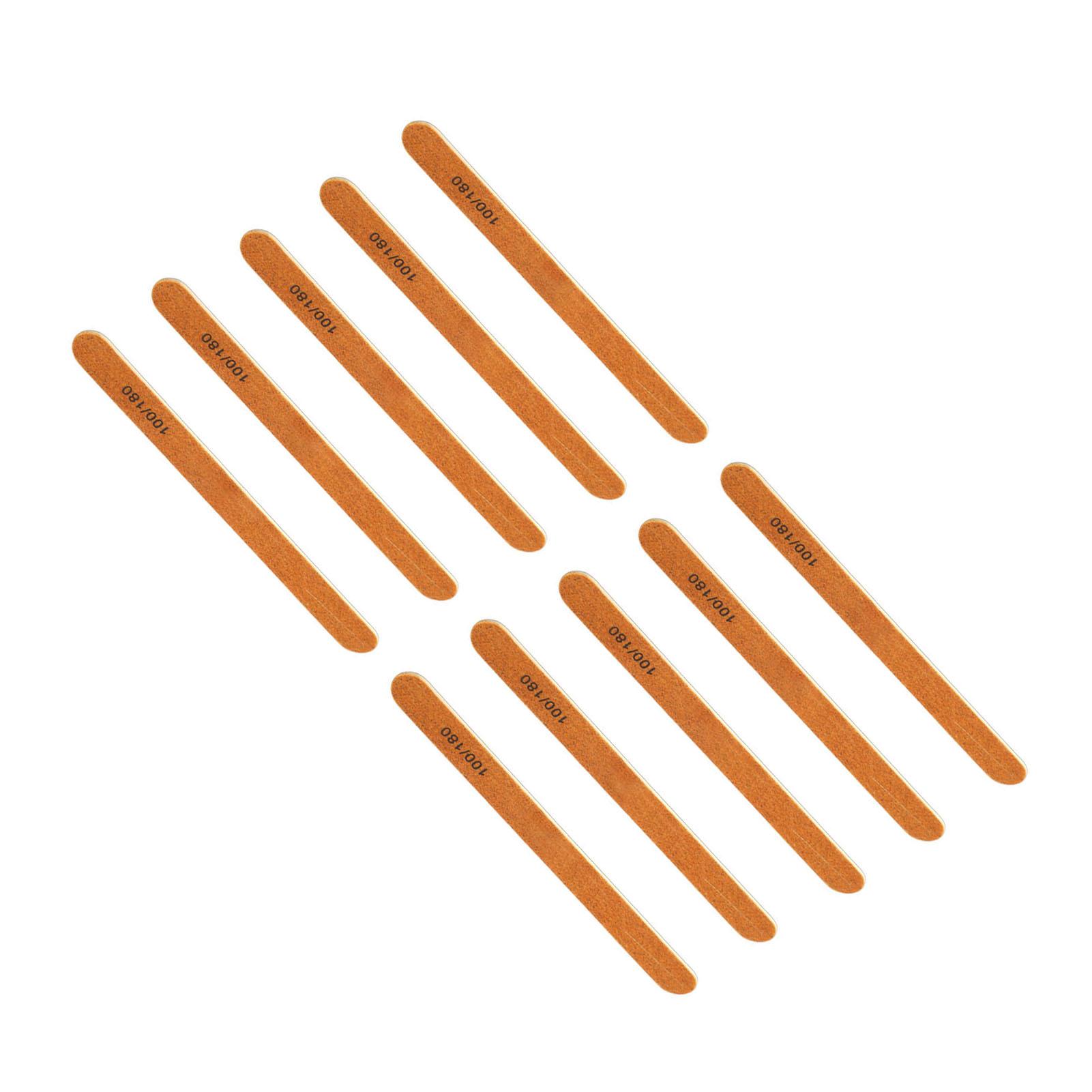 

10 шт. Профессиональная пилка для ногтей с деревянной сердцевиной, многоразовая, двусторонняя, моющаяся, абразивность, пилки для ногтей для акрила