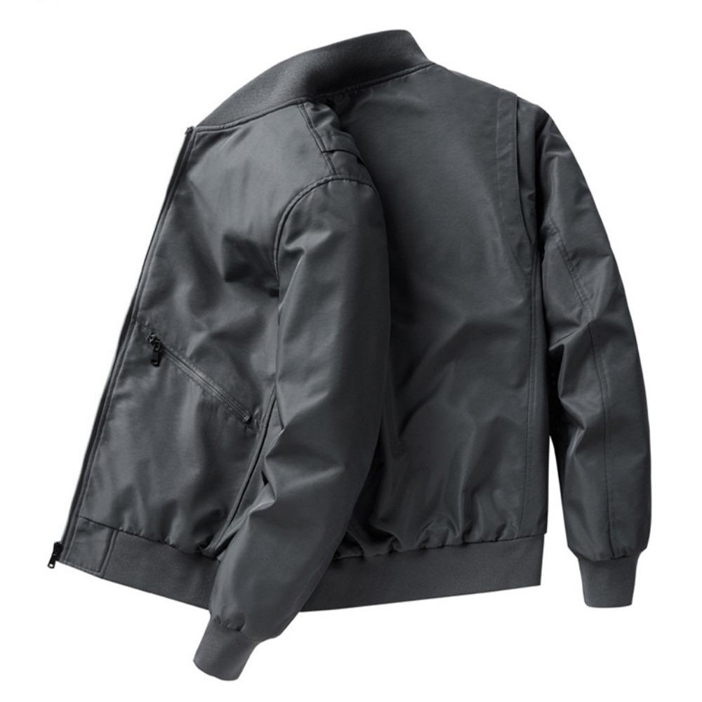 Jesień Nowa Kurtka Baseballowa dla Osób w Średnim i Młodym Wieku Męska Odzież Robocza Cargo Męska Kurtka na Zamek z Wieloma Kieszeniami Styl Podstawowy Odzież Męska