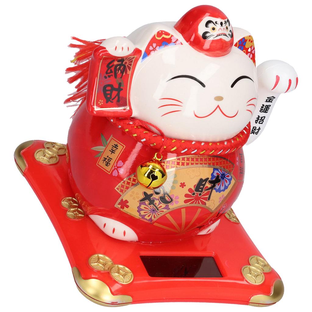 6in Fortune Cat Ceramic Waving Lucky Cat Ornament Home Decoration for Bedroom Car OfficeType 1