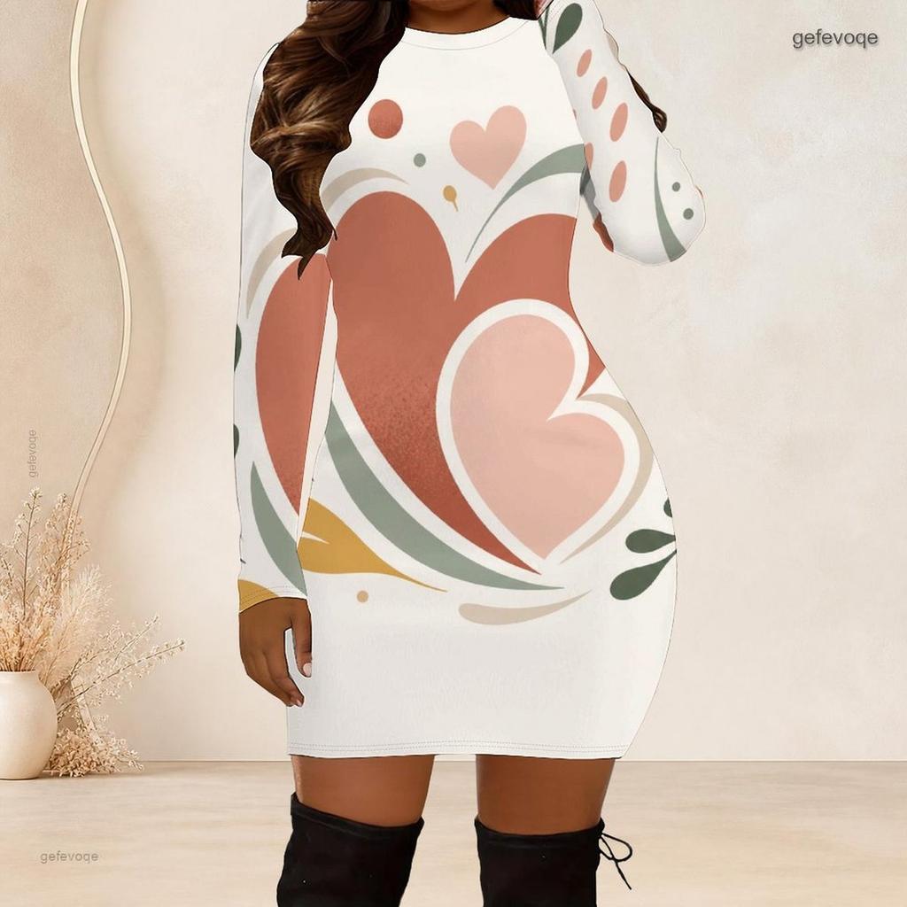 Womens Plus Size Long Sleeve Slim Bodycon Midi Dress Soft Classy Casual Party Evening Attire
