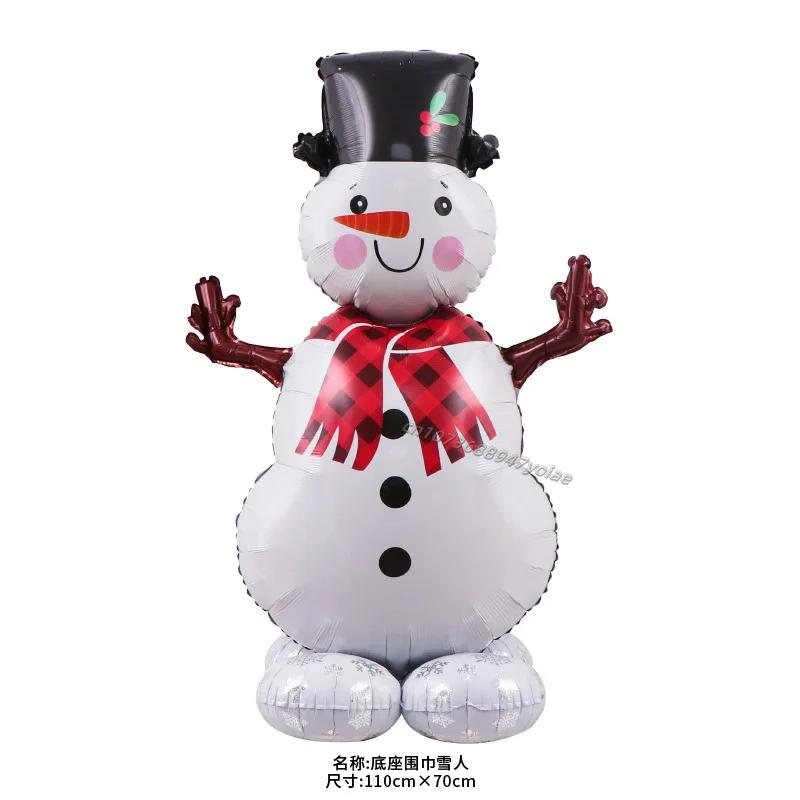 Large Christmas Snowman Foil Balloon Standing Christmas Tree Balloon Santa Claus Gift Box Balloon Christmas Party Decors