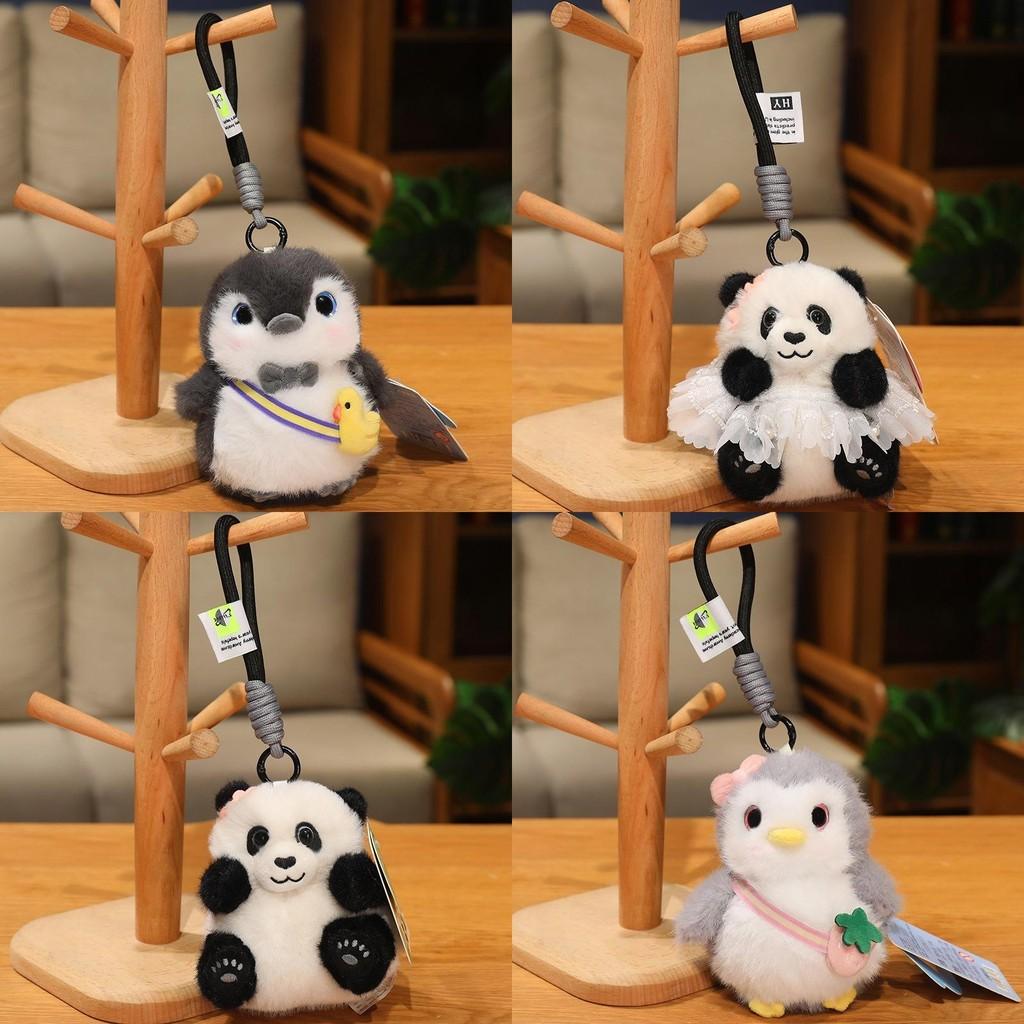 Penguin Panda Dog Pendant Animal Plush Doll Keychain Toy Backpack Decoration