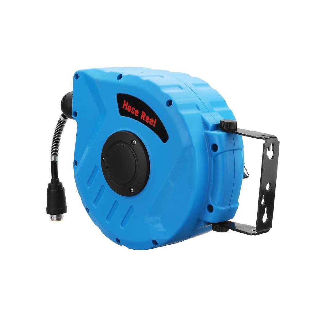 1/4" 10M Retractable Air Hose Reel Auto Rewind Roller Compressor Hydraulic/Pneumatic Hose Reels for Air Compressors Wall Mounted
