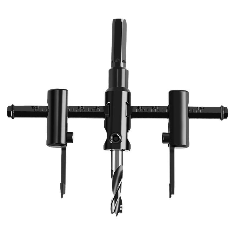 Adjustable Hole Saw for Wood, Gypsum, and Plastic with Ejector Drill Bit.