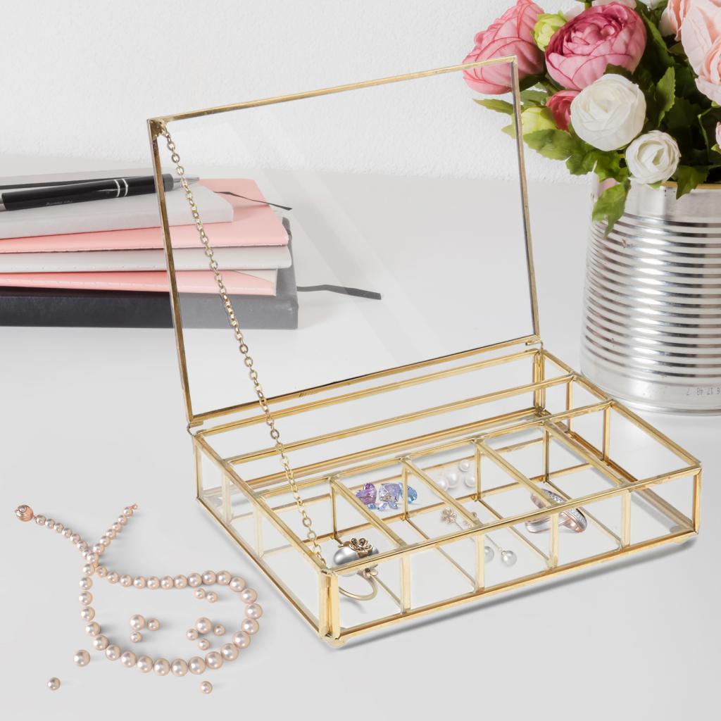 Geometric Glass Jewelry Box Flower Pots