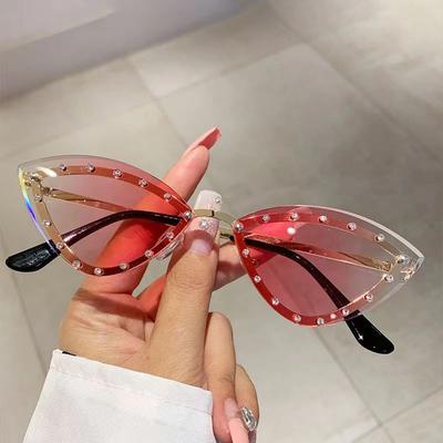 New Arrival Metal Frame Cat Eye Sunglasses Women Men Oval Vintage Elliptic Sun Glasses for Female Shades Male Eyewear Sunglasses