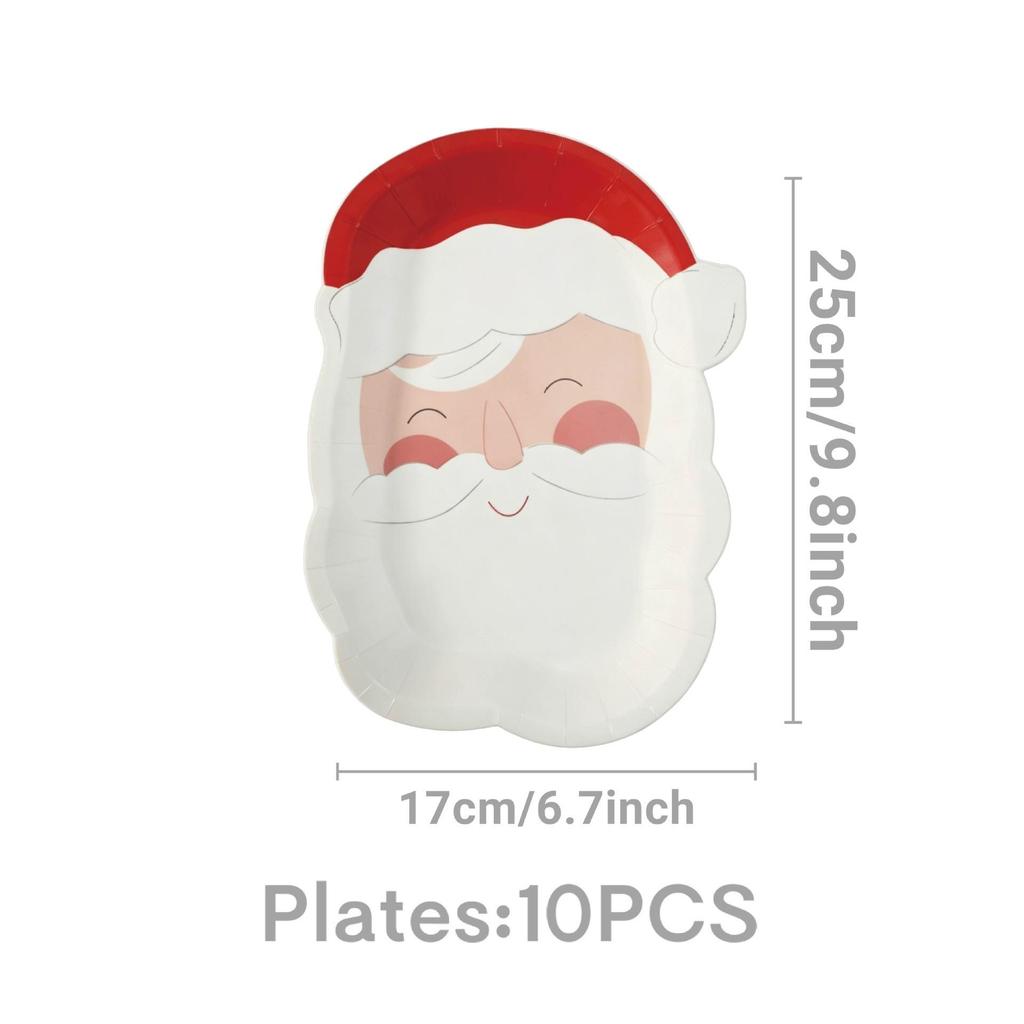 Christmas Dinner Party Supplies: Disposable Irregular Shape Plates, Napkins, Cups, Cutlery
