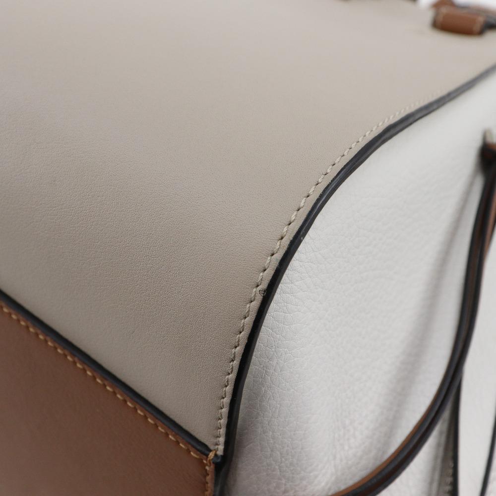 Loewe Hammock Small Handbag 2WAYShoulder Brown / White Calfskin Women Used