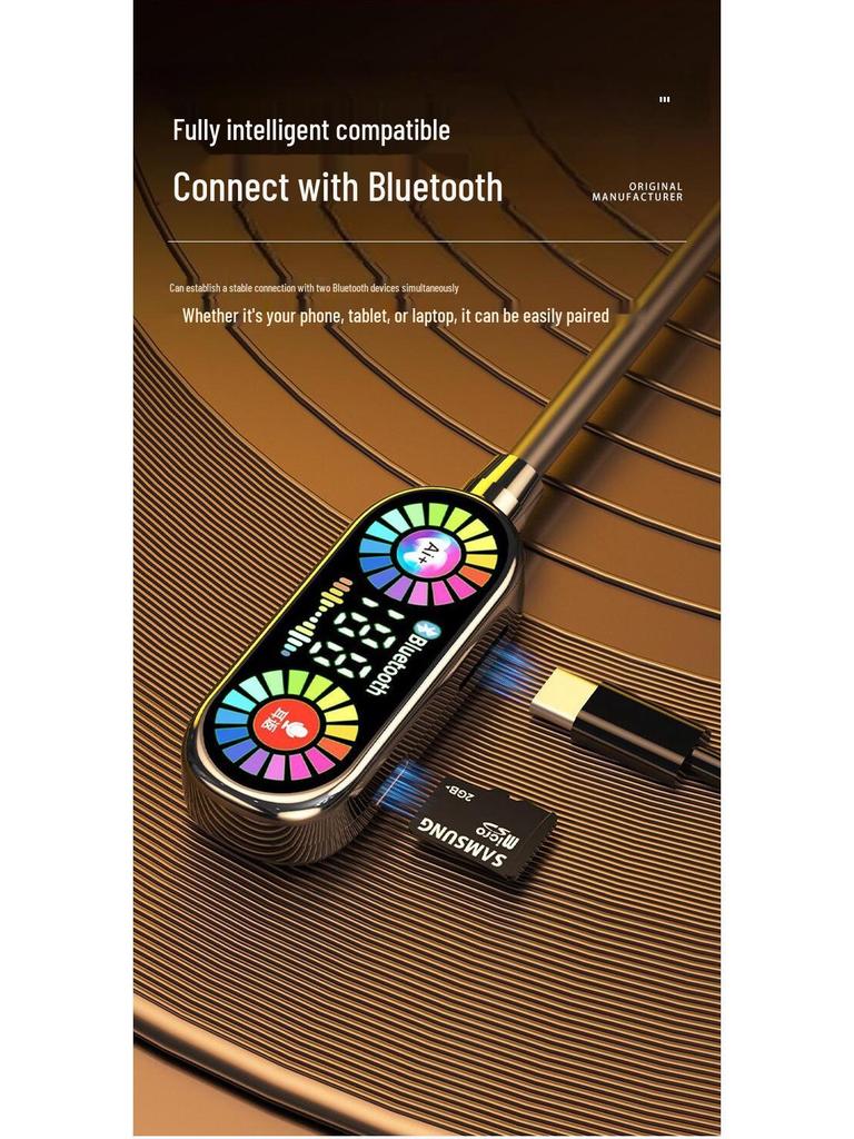 Long Battery Life Neck-Hanging Voice-Control Sports Bluetooth Headset with Song Recording and In-Ear Monitoring