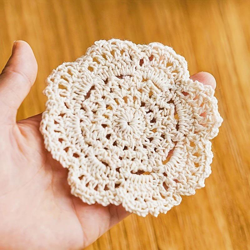 Handmade Crochet Flower Placemat - Cute Single Flower Design, 5g, OPP Bag Package