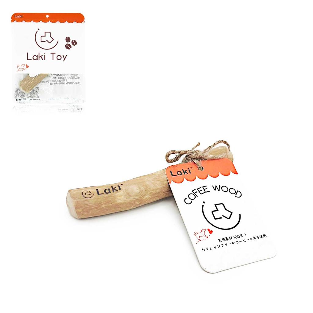 Laki Coffee Wood Dog Chew Natural Wooden Coffee Dental 1 Piece Toy, Additive-Free, 100% Natural, Wood, Toy, Wood, Caffeine-Free, Care, XS,