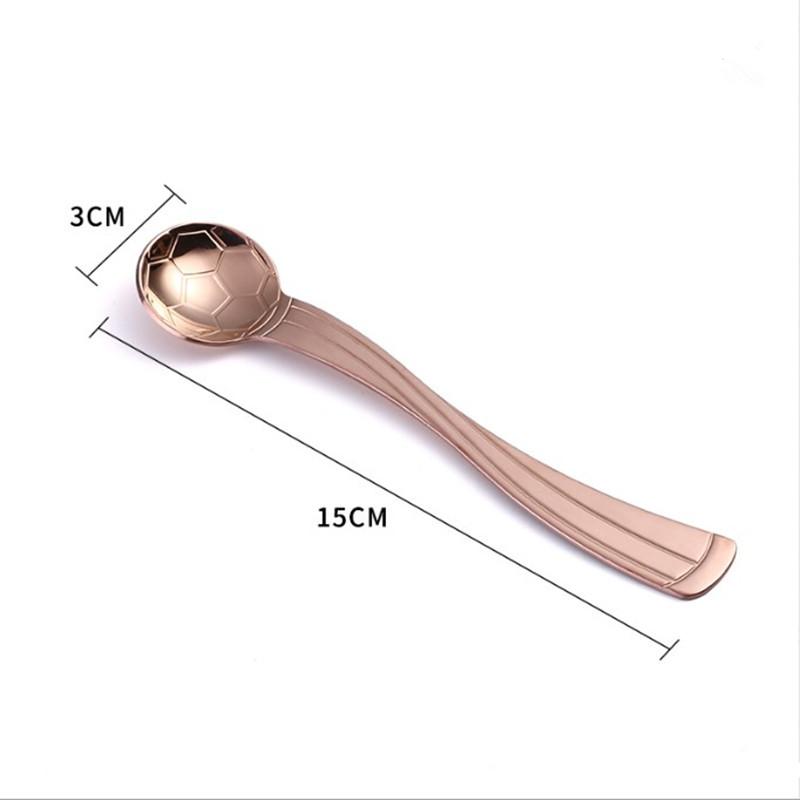 1/6Pcs Football Pattern Coffee Dessert Spoon Long Handle Stirring Spoons Stainless Steel Small Spoon Kitchen Accessorie