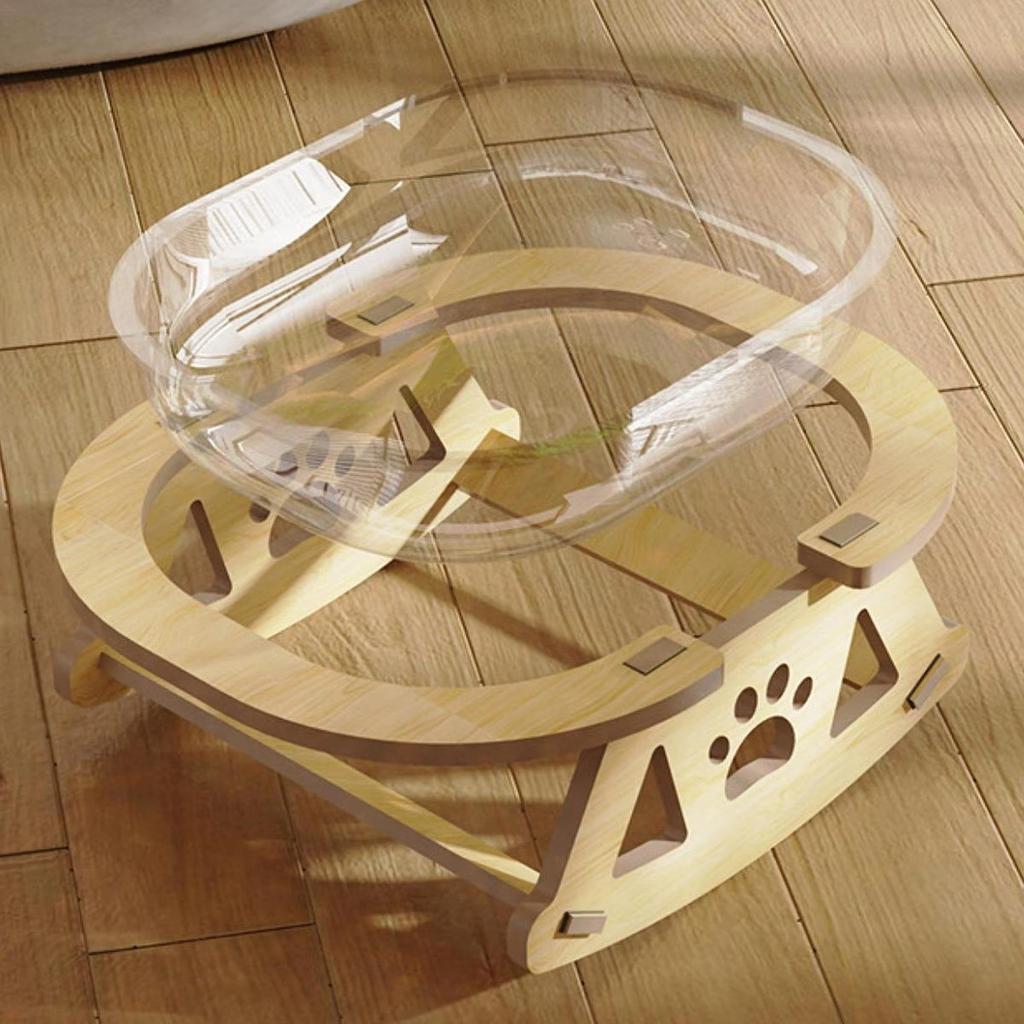 Acrylic Wood Cat Bed Elevated Bed Pet Clear Cats House Rocking Chair Detachable Convenient Kittens Puppies Sofa Cat Accessories