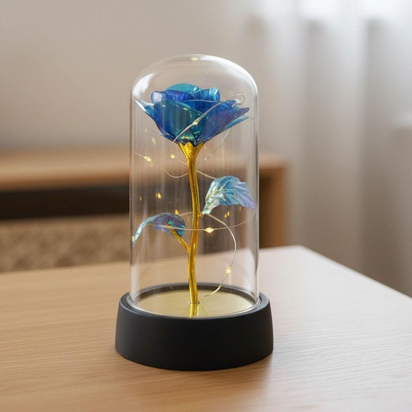 Valentine's Day Gift Rose Immortal Flower Glass Cover Night Light Qixi Festival Mother's Day Christmas Creative Ornament