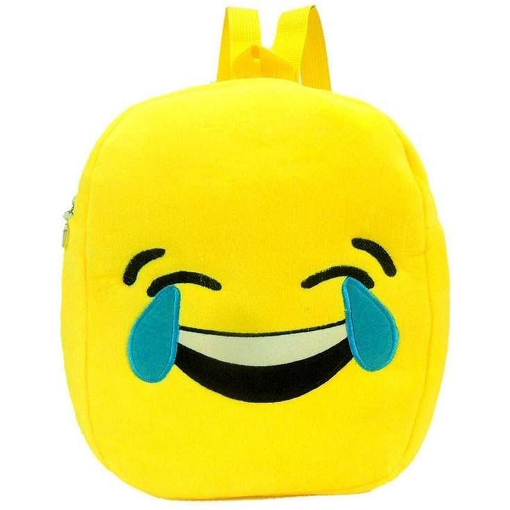 Adorable Cute Smile Emoji Face Backpack For Kids Crafted With Plush Material