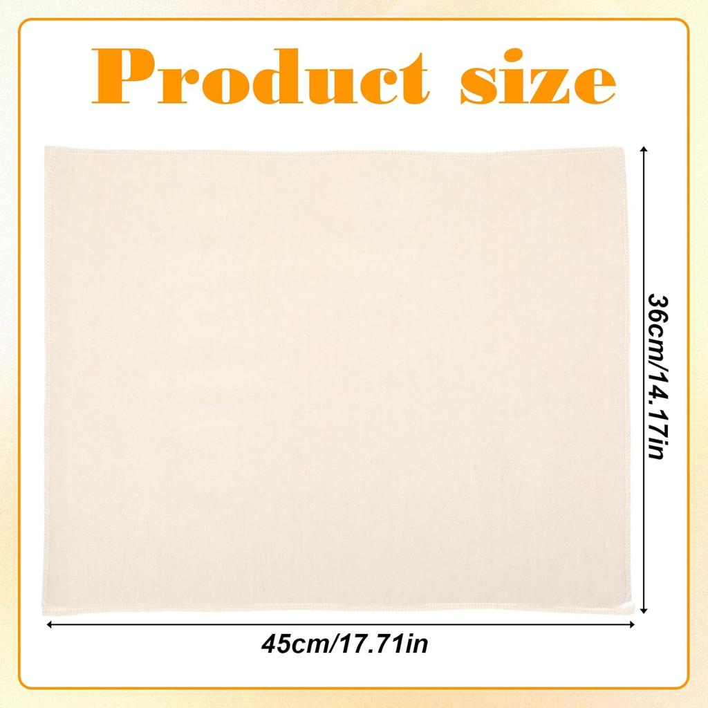 Pastry Cloth for Rolling Dough, Bread Cloth, 14x17.7 Inch Heavy Duty Linen Proofing Cloths for Bread Dough, Baguettes