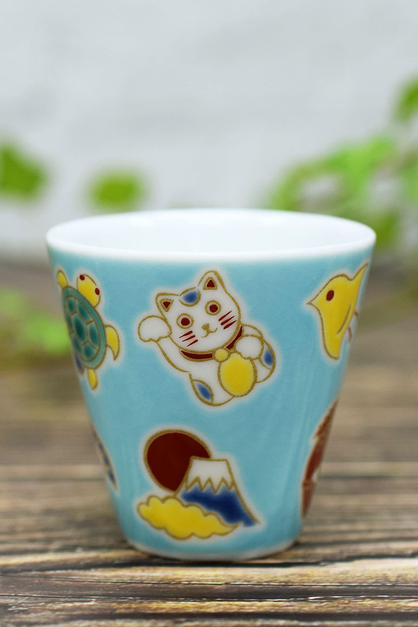 

Японский склад Lucky Ochoko Sake Cup Kutani Ware Cup Lucky Charm Pottery Brand Японская посуда Choko Cup Сделано в Японии