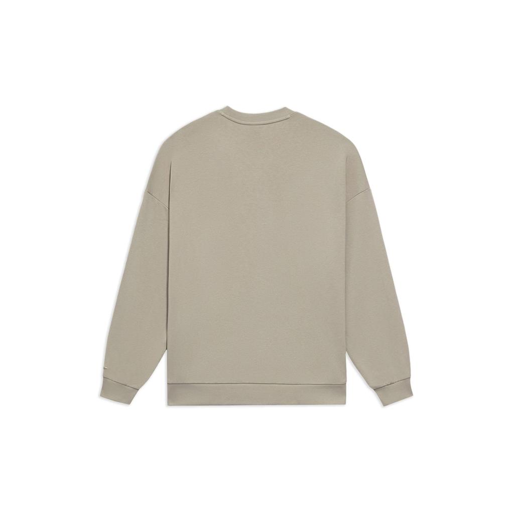 Li Ning Training Series Solid Color Fleece Loose Round Neck Pullover Long Sleeve Sweatshirt Unisex Sweatshirt Cashmere-Gray AWDRB76-11