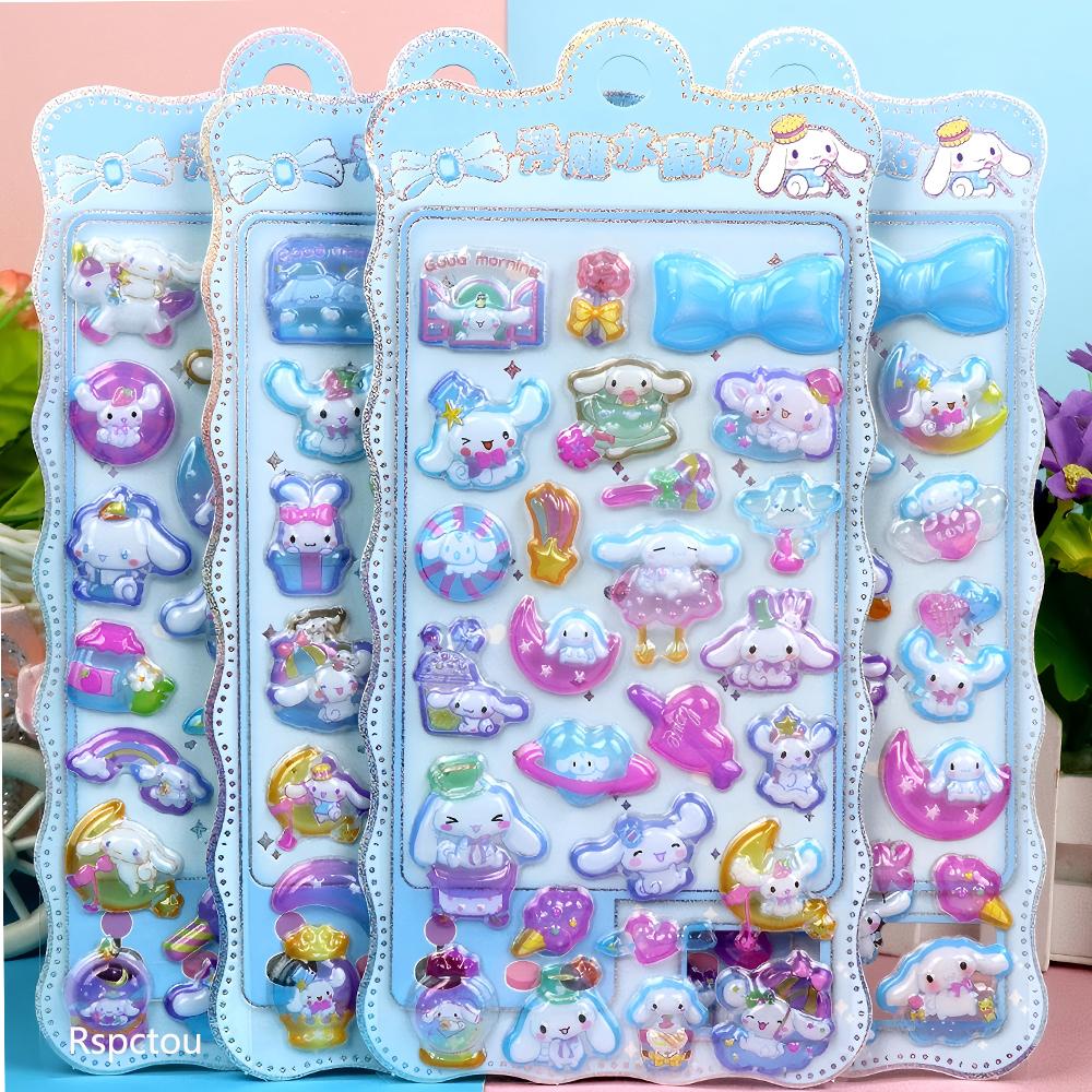 Cute Sanrio Cartoon 3D Relief Stickers Aesthetic My Melody Cinnamoroll Kuromi Bubble Decals Kawaii Reward Stickers Party Favor