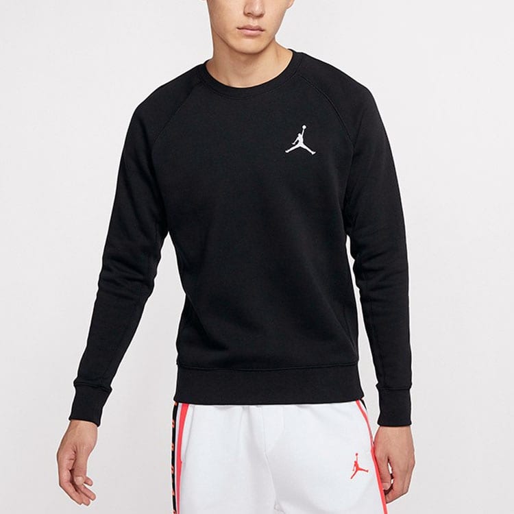 Jordan Air Jordan Fleece Thickened And Fleece Lined Thermal Sports Crew Neck Pullover Sweatshirt Winter Men's Black DC6716-010