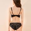 French underwear women's sexy ultra-thin floral lace large size underwear large breasts small anti-sagging bra