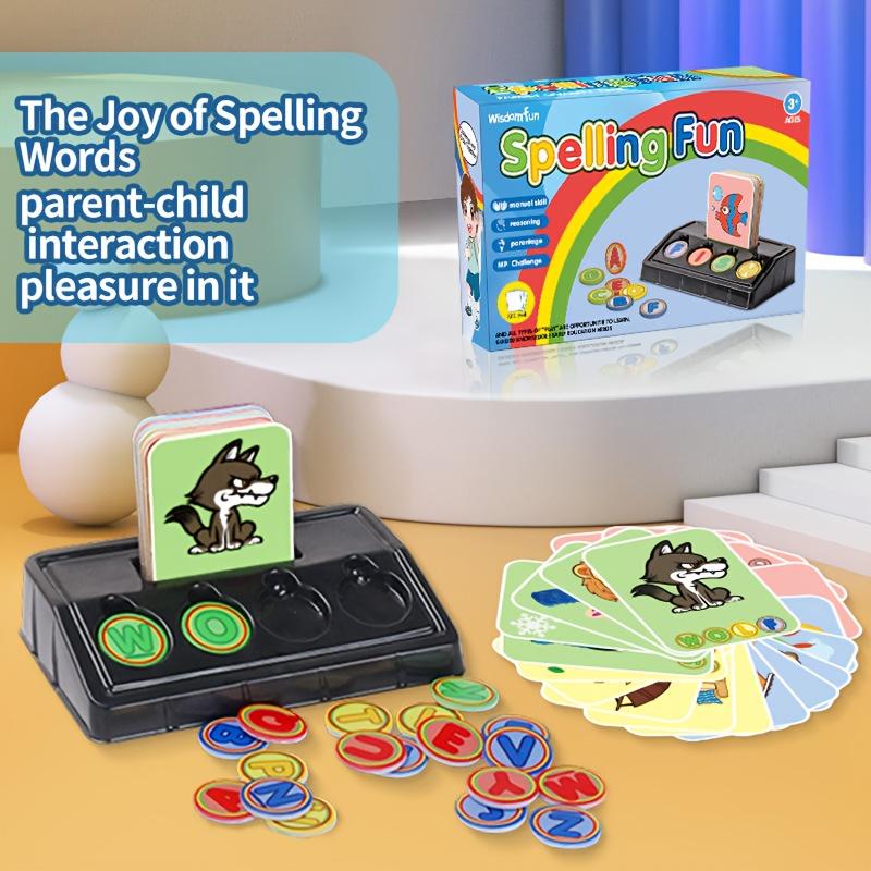 Spelling Fun Game Educational Toy, Interactive Spelling Board, 30 Cards 26 Letters, Parent-Child Learning Fun