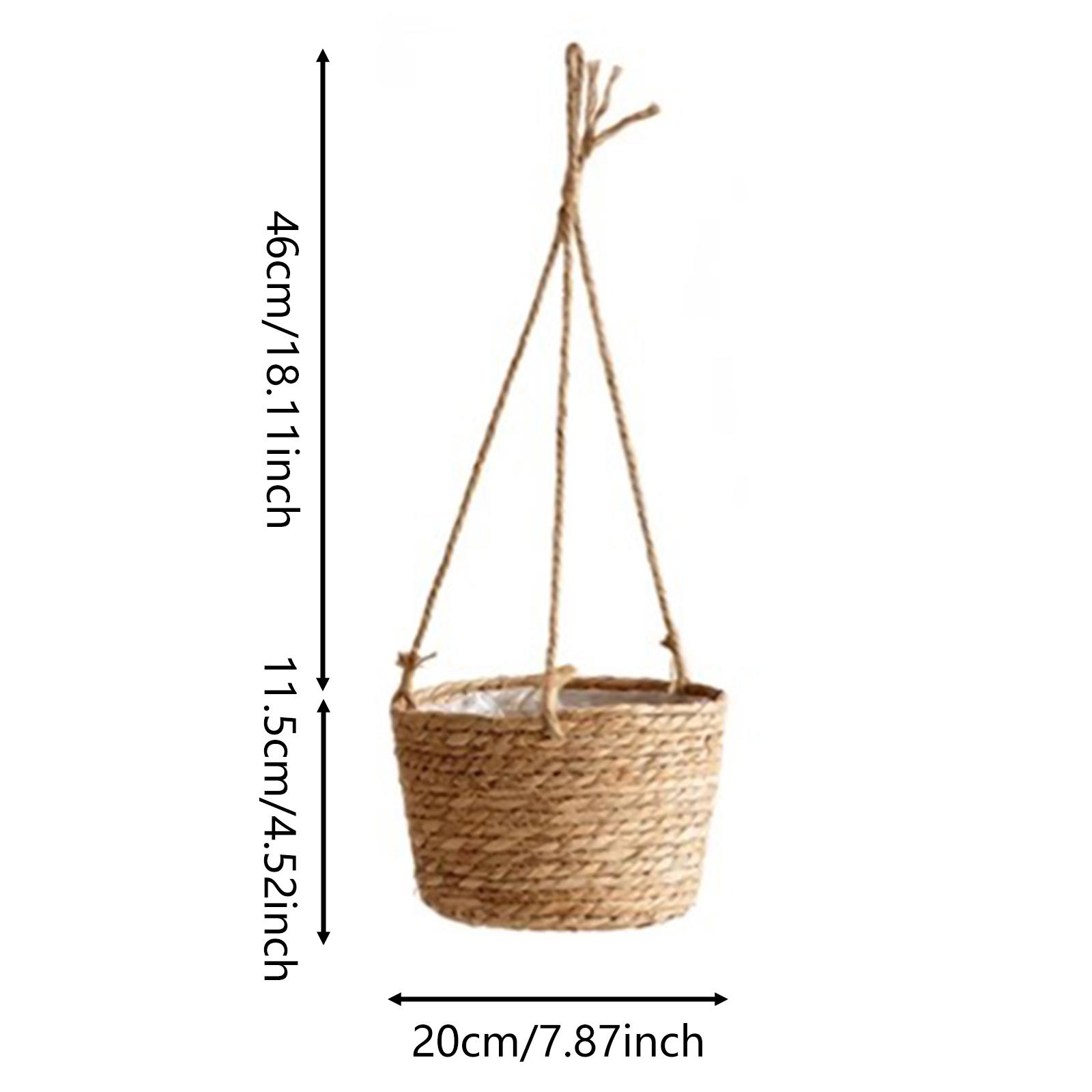 

Hanging Planter Jute Rope Woven Basket Macrame Plant Storage Basket Jute Rope Handicraft Woven Indoor Outdoor Flower Pot Holder