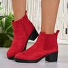 Platform Women's Ankle Boots Autumn Winter Fashion Elegant Faux Elegant Concise Zipper Solid Colors High Heel Women Short Boots