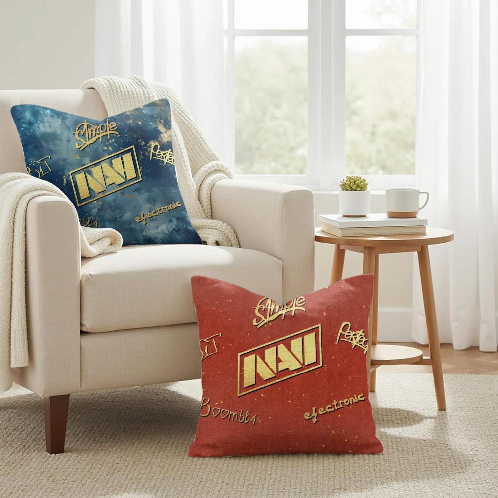 Team NNavi Cushion Cover Natural Linen Organic Fabric DoubleSided Printing Couch Pillow Covers Home Decor