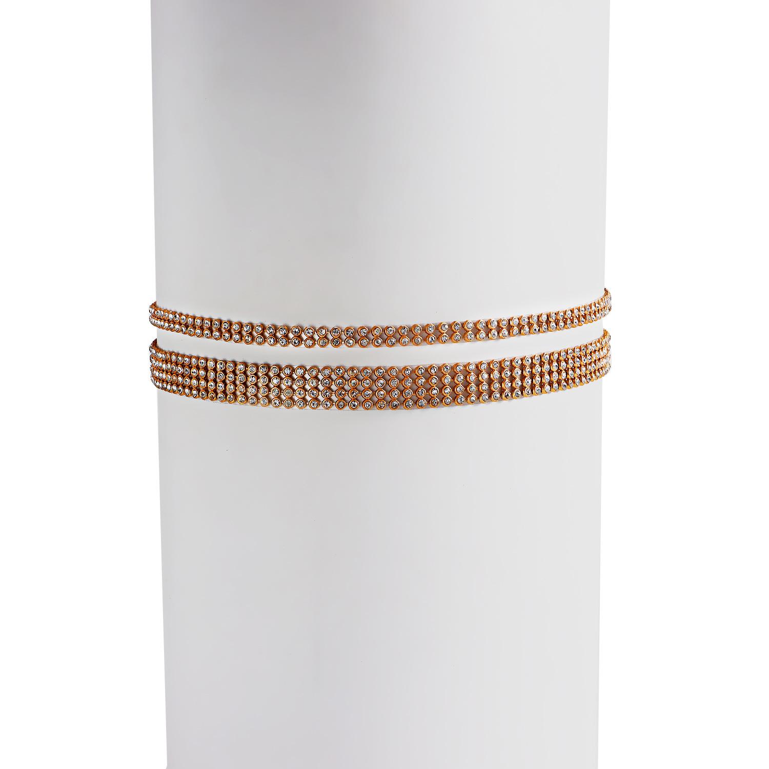 

Explosive, Sexy Adjustable Glass Drill Leg Chain Leg Ring, Spice Girl Double Full Drill Leg Ornament Body Chain золотой