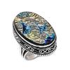 Natürlicher dichroitischer Glas Edelstein 925 Sterling Silber Schmuck Ringgröße 8 ETC-14149
