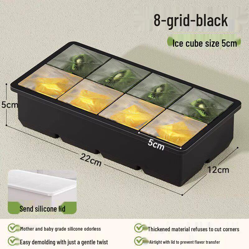 Large Silicone Ice Cube Tray with Lid