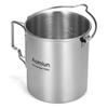 Aomiun 750ml Stainless Steel Pot Portable Water Mug Cup with Lid and Foldable Handle Outdoor
