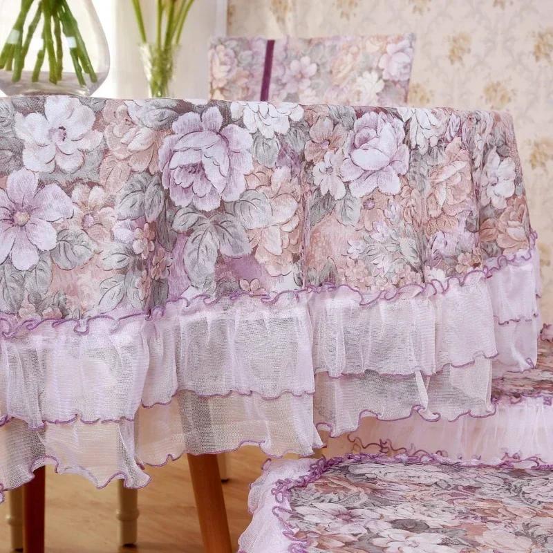 Water Washed Tablecloths Simple Rectangular Coffee Tea Table Cloth Rural Lace Dining Tables Cloth Chair Cover 1pcs Home Decor