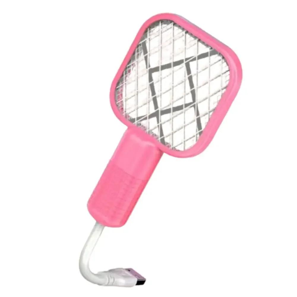 USB Mini Electric Mosquito Swatter UV Light Fly Bug Zapper Insect Racket Rechargeable Summer Fly Swatters Trap For Home Outdoor