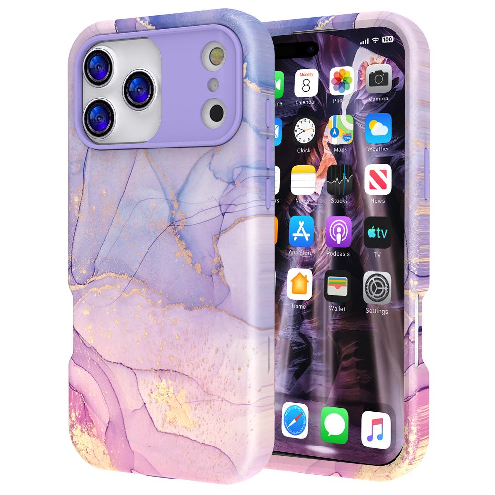 For iPhone 17 Pro Max Case Water Transfer Printing PC+TPU Phone Cover