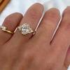 Sparkling Cubic Zirconia Golden Ring for Women Wedding Engagement Ring Bridal Proposal Jewelry Birthday Anniversary Holiday Gift