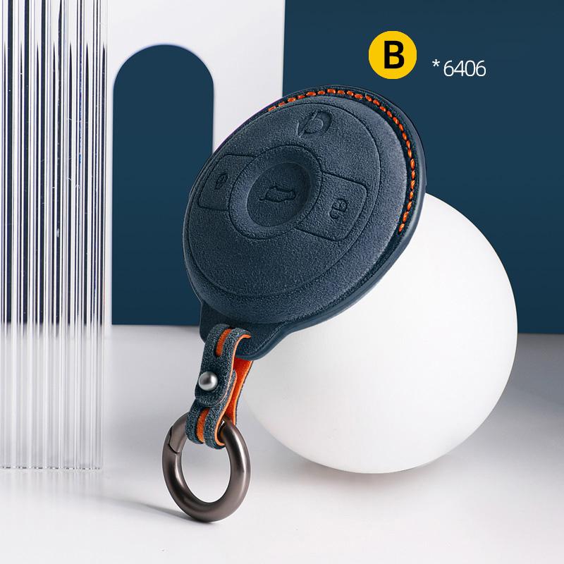 For Mercedes Benz SMART Fortwo 1 BRABUS 1  Barbos SMART Suede Remote Car Key Case Shell Keychain  for Benz Smart Elf Key