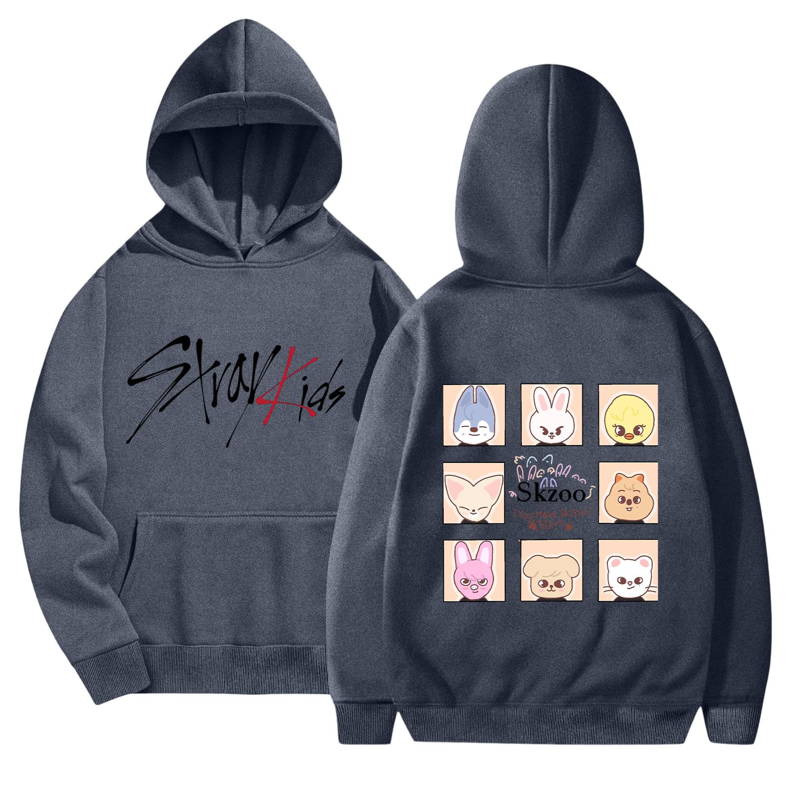 Unisex Fashionable Casual Long Sleeved Loose Printed Hooded Sweatshirt S