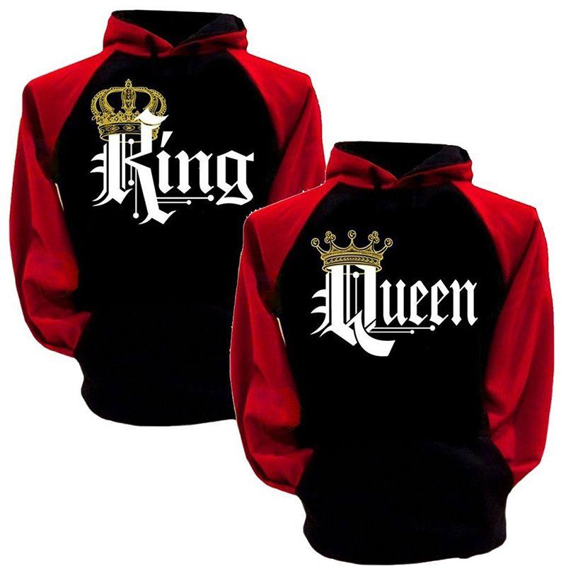 Luxurious King And Queen Crown Couples Matching Hoodies For Men And Women