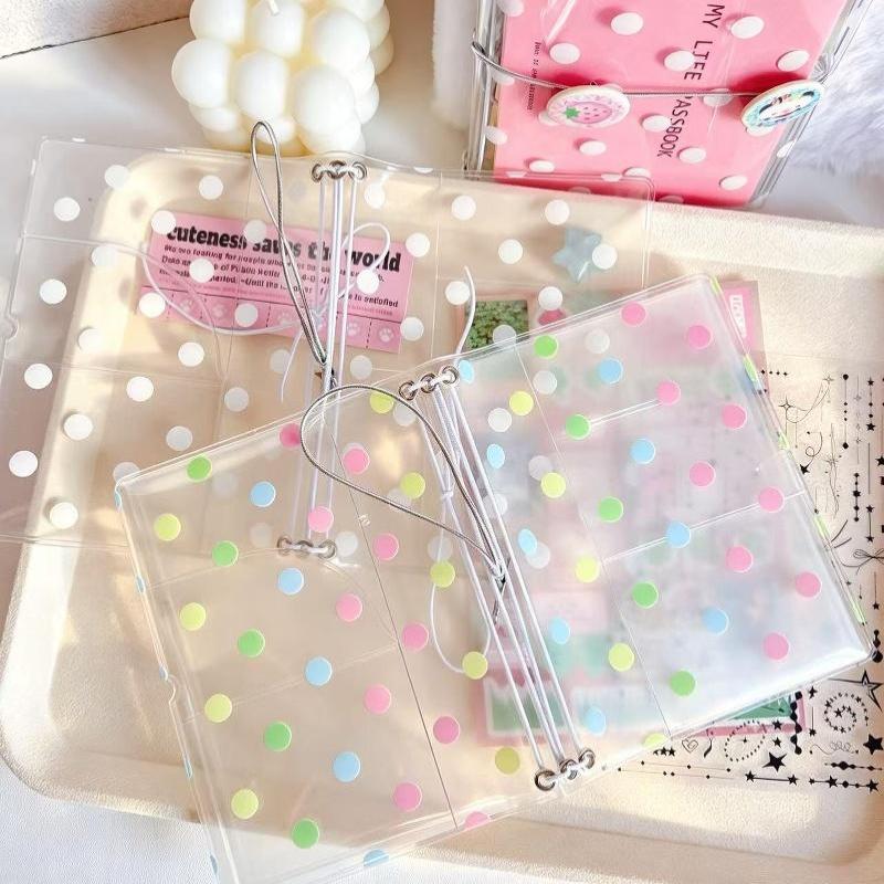 1Pcs Polka Dot Print Passport Holder Clear Elastic Band Design Passport Cover Portable Transparent Passport Protector Case